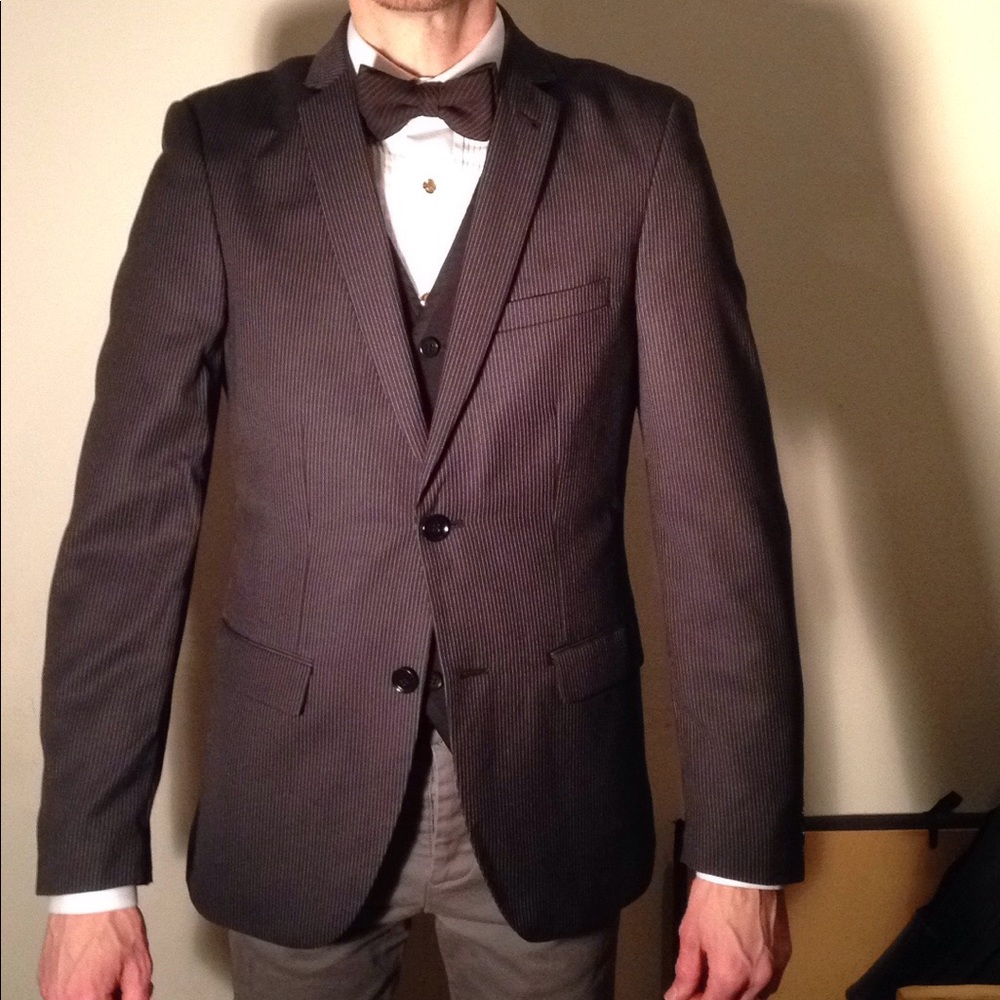 Black pinstripe blazer
